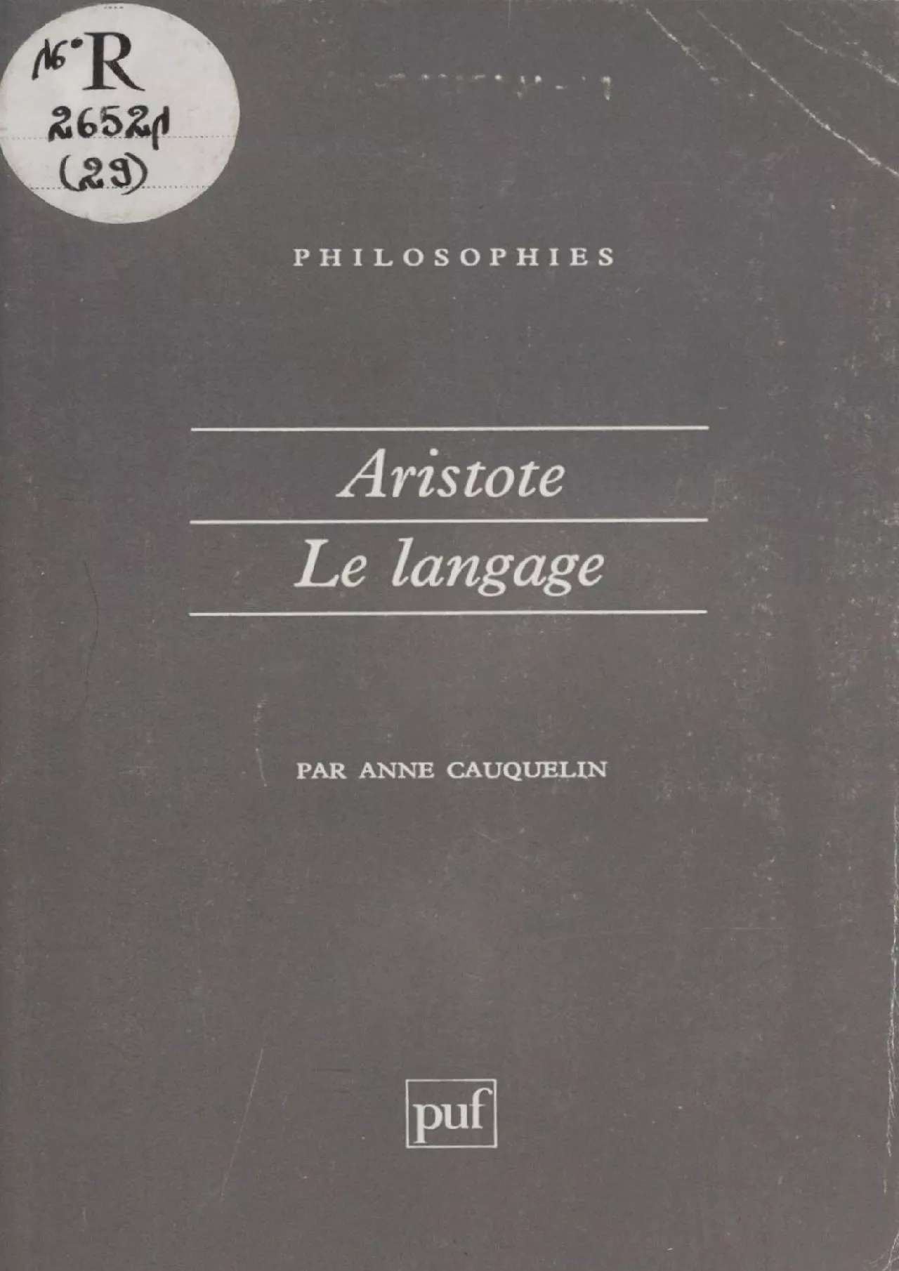 PDF-[READING BOOK]-Aristote : le langage (French Edition)