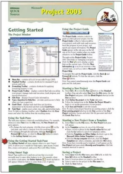 (BOOS)-Microsoft Project 2003 Quick Source Guide by Quick Source (2004-04-01)