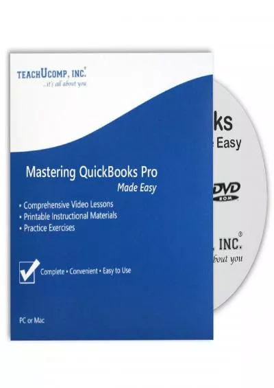 (BOOS)-Learn QuickBooks Desktop Pro 2019 DVD-ROM Training Tutorial Course- Video Lessons, Printable Instruction Manual, Quiz, Final Exam and Certificate of Completion