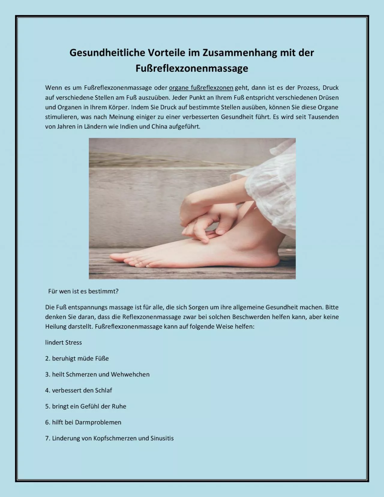 PDF-Gesundheitliche Vorteile im Zusammenhang mit der Fußreflexzonenmassage