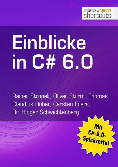 [DOWLOAD]-Einblicke in C 6.0 (shortcuts 181) (German Edition)