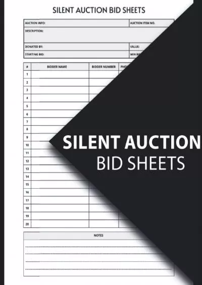 (DOWNLOAD)-Silent Auction Bid Sheets: All in one Fundraiser  Silent Auction Bid Sheets