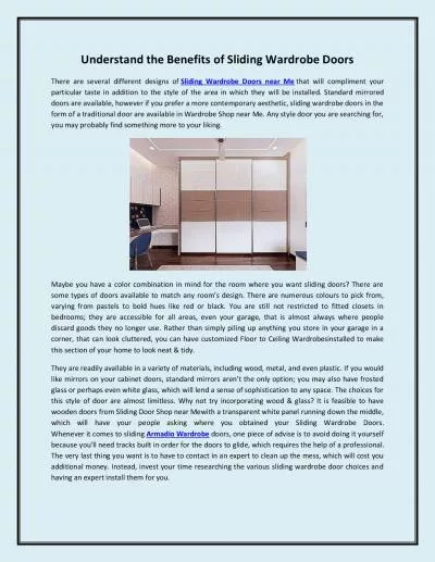 Understand the Benefits of Sliding Wardrobe Doors