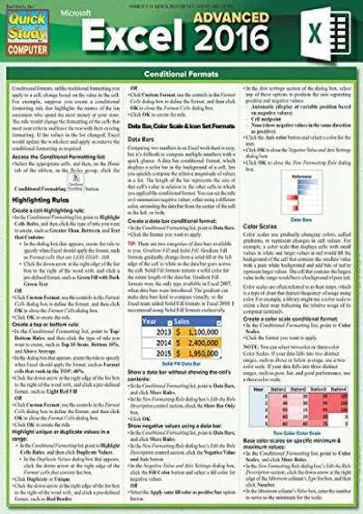 (READ)-Excel 2016 Advanced (Quick Study Computer)