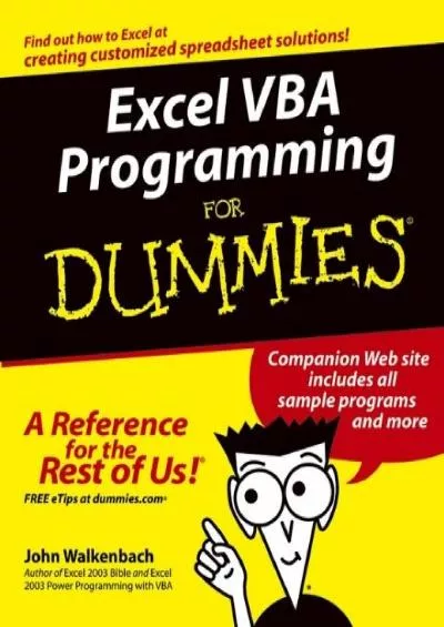 (READ)-Excel VBA Programming For Dummies