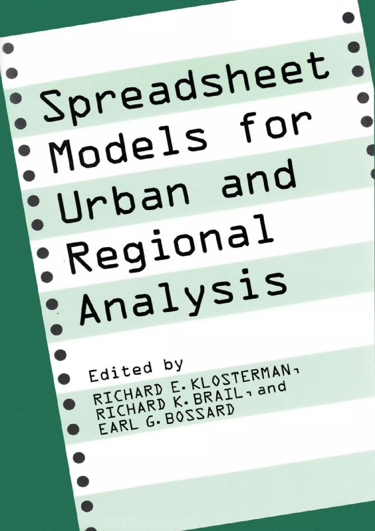 PDF-(BOOK)-Spreadsheet Models for Urban and Regional Analysis