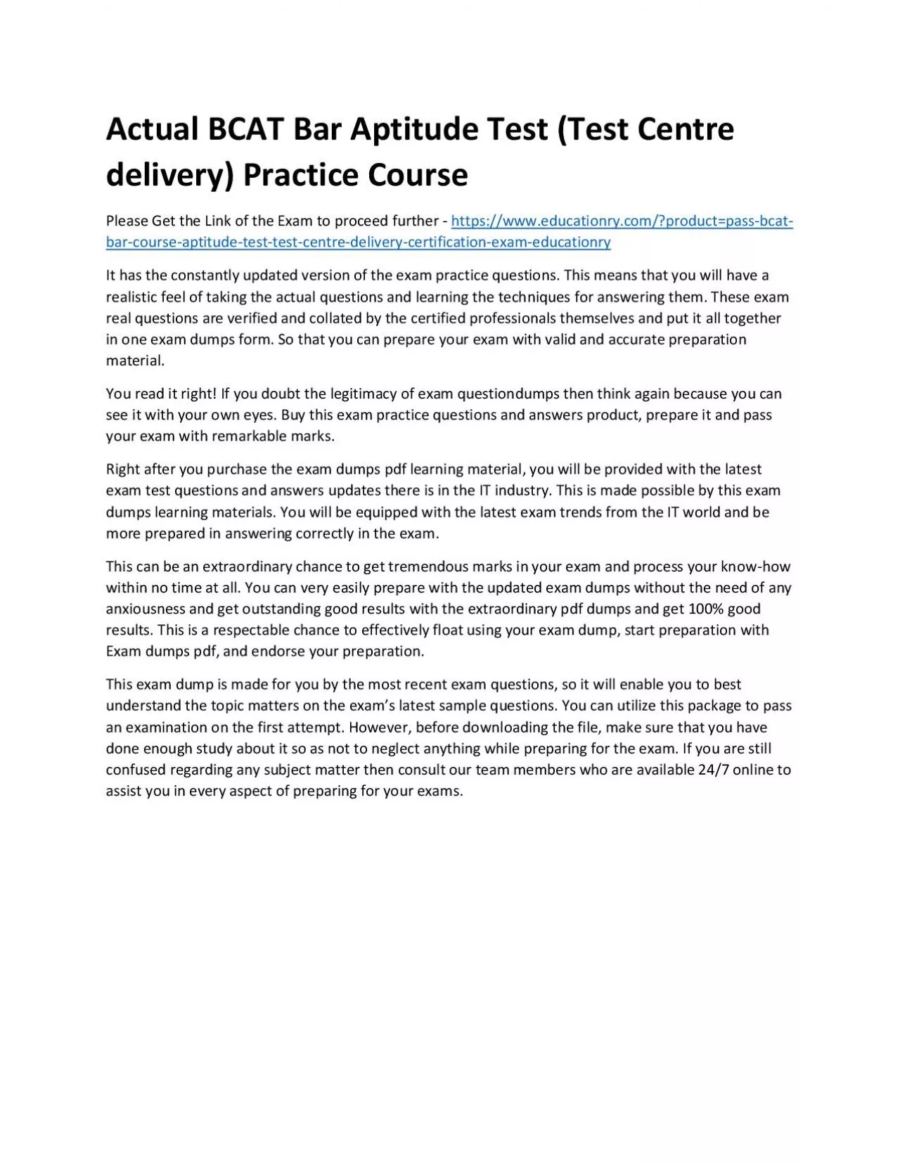 PDF-Actual BCAT Bar Aptitude Test (Test Centre delivery) Practice Course