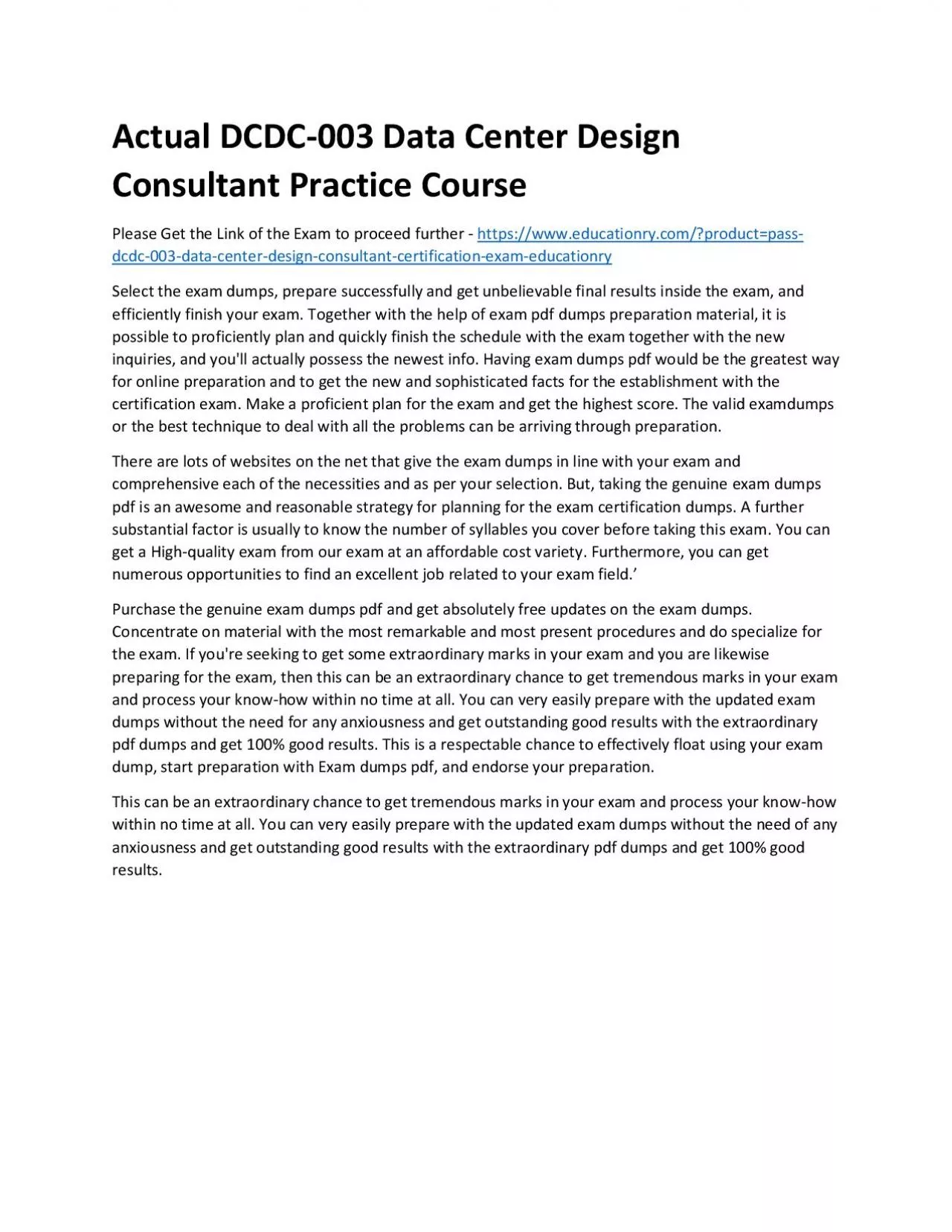 PDF-Actual DCDC-003 Data Center Design Consultant Practice Course