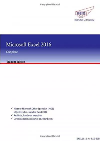 (BOOK)-Excel 2016 Complete - Microsoft Office Excel Training Book Student Edition - Color Print
