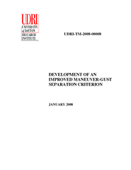 UDRI-TM-2008-00008 DEVELOPMENT OF AN IMPROVED MANEUVER-GUST SEPARATION