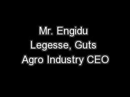 Mr. Engidu Legesse, Guts Agro Industry CEO