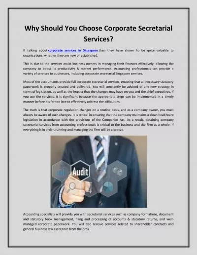Why Should You Choose Corporate Secretarial Services?