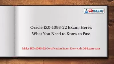 Oracle 1Z0-1093-22 Exam: Here\'s What You Need to Know to Pass