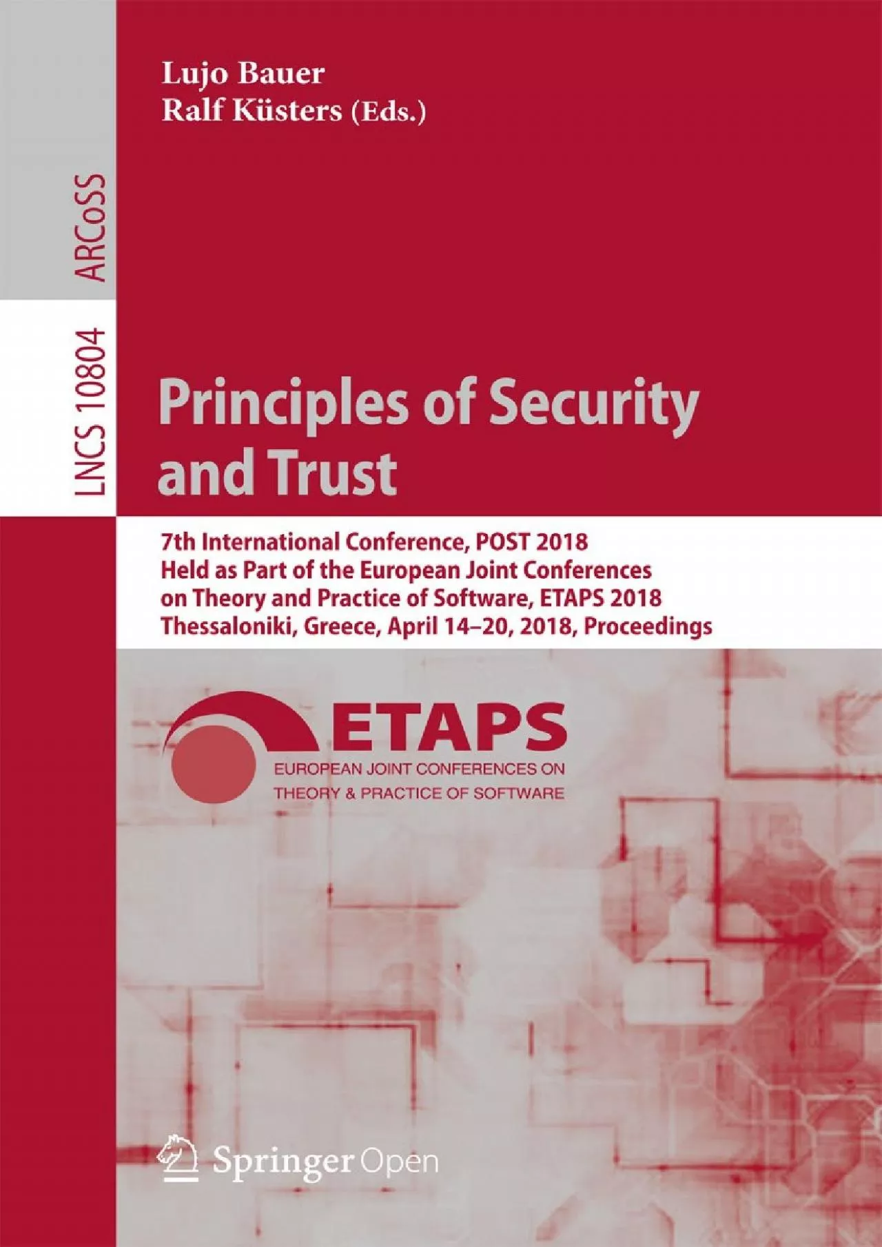 [READING BOOK]-Principles of Security and Trust: 7th International Conference, POST 2018,