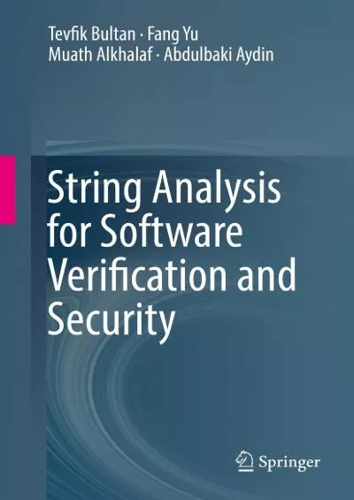 [eBOOK]-String Analysis for Software Verification and Security