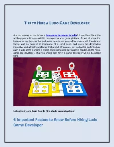 TIPS TO HIRE A LUDO GAME DEVELOPER