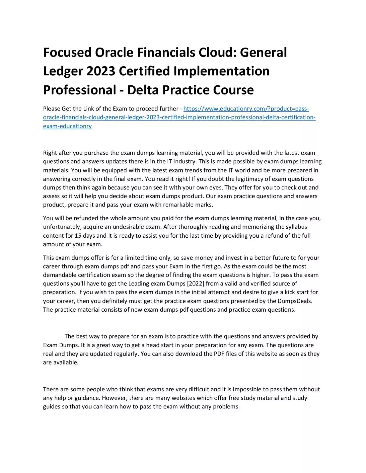 Focused Oracle Financials Cloud: General Ledger 2023 Certified Implementation Professional