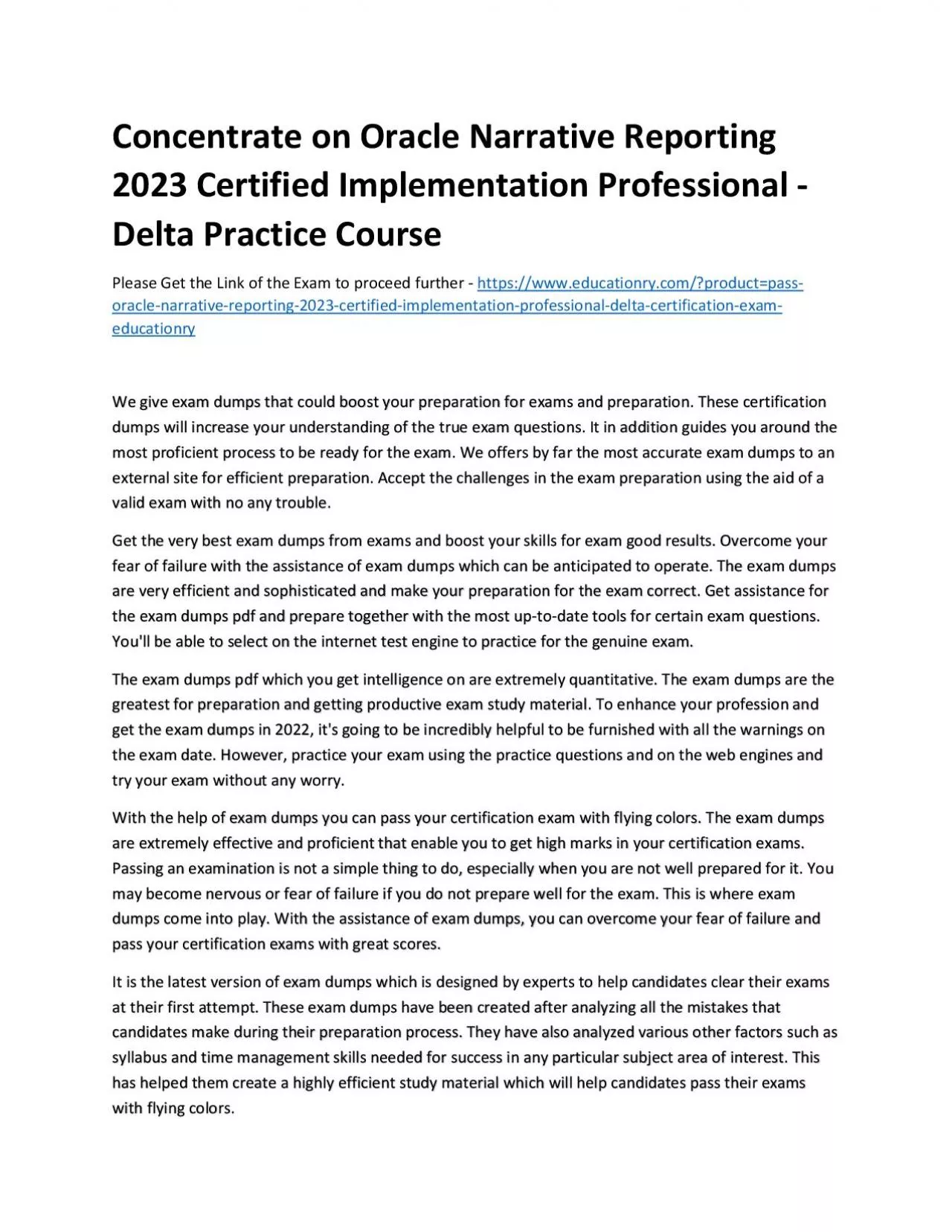 PDF-Concentrate on Oracle Narrative Reporting 2023 Certified Implementation Professional -