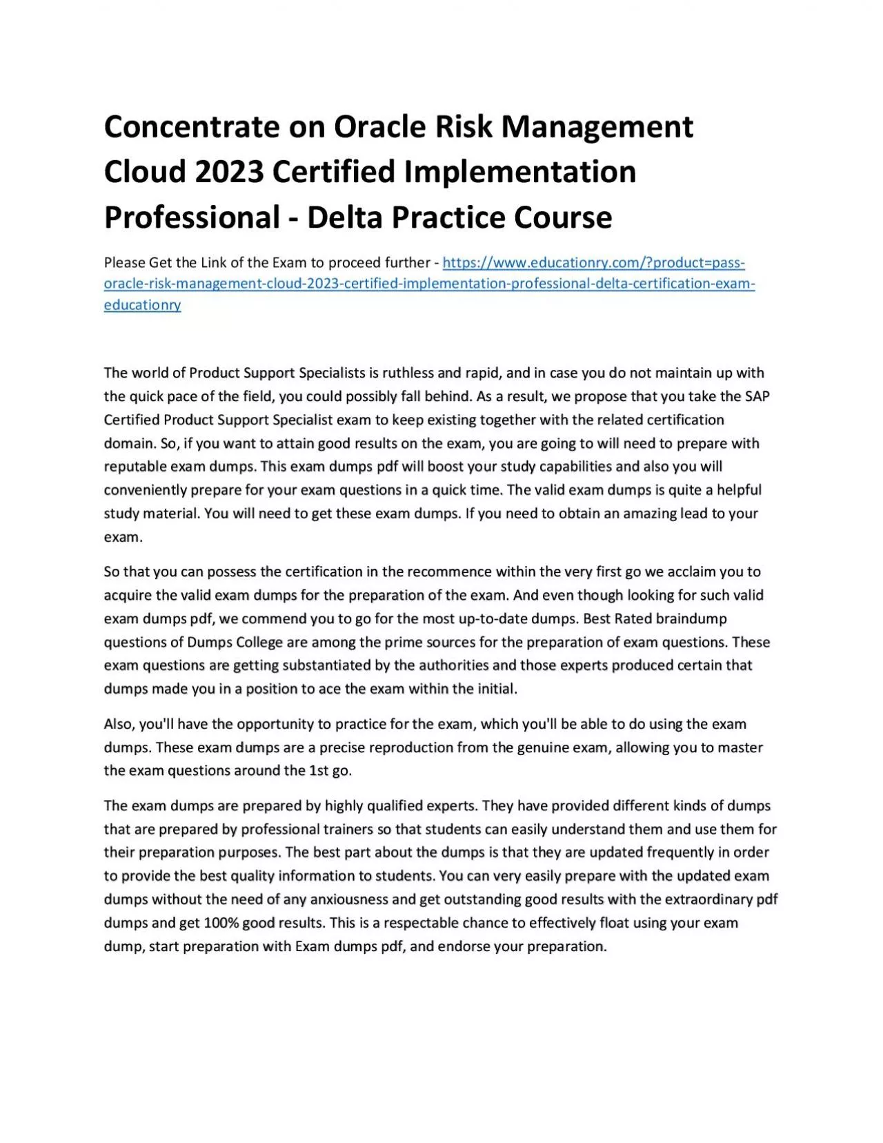 PDF-Concentrate on Oracle Risk Management Cloud 2023 Certified Implementation Professional