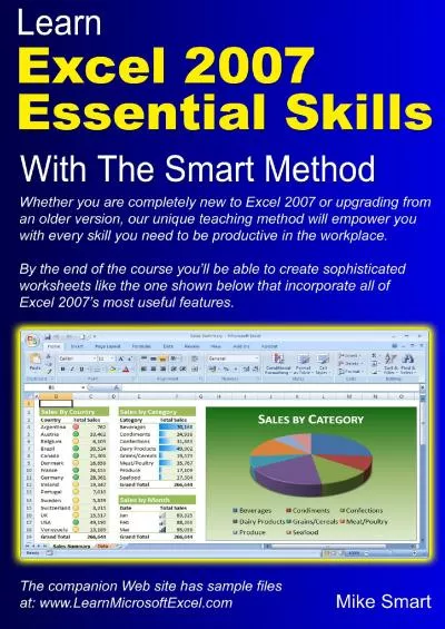 (DOWNLOAD)-Learn Excel 2007 Essential Skills with The Smart Method: Courseware tutorial for self-instruction to beginner and intermediate level