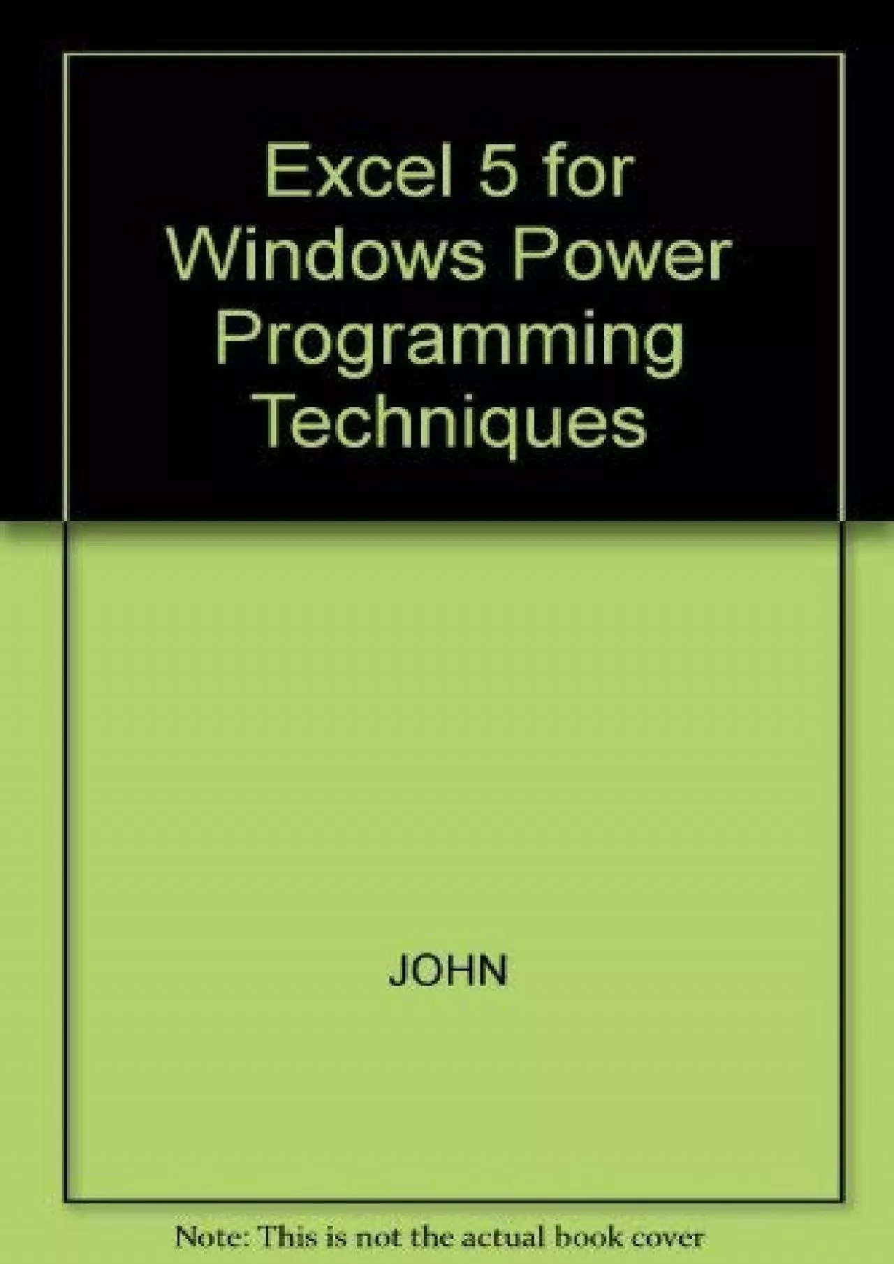 PDF-(EBOOK)-Excel 5 for Windows Power Programming Techniques