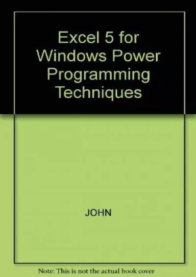 (EBOOK)-Excel 5 for Windows Power Programming Techniques