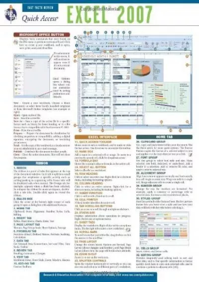 (DOWNLOAD)-Excel 2007 - REA\'s Quick Access Reference Chart (Quick Access Reference Charts) Chrt edition by Editors of REA (2009) Paperback