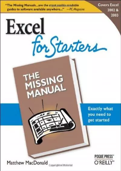 (BOOK)-Excel 2003 for Starters: The Missing Manual: The Missing Manual
