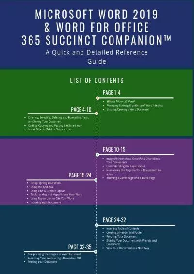 (BOOK)-Microsoft Word 2019  Word for Office 365 Succinct Companion™: A Quick and Detailed Reference Guide