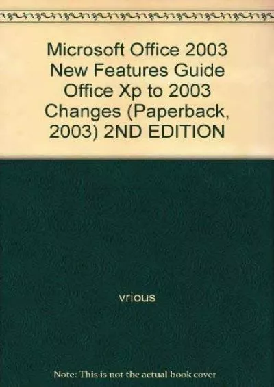 (BOOK)-Microsoft Office 2003 New Features Guide: Changes from Office XP to Office 2003