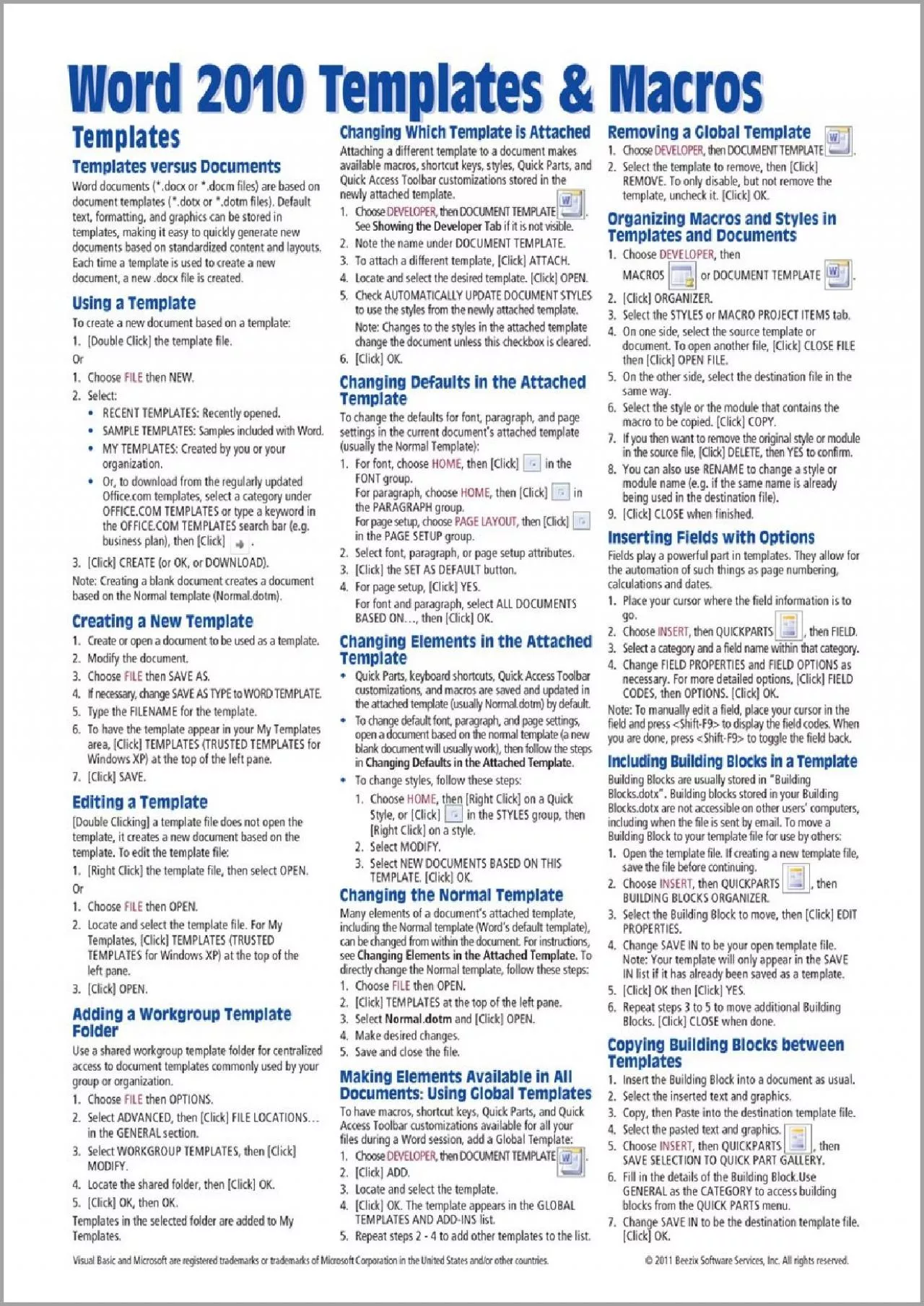 (DOWNLOAD)-Microsoft Word 2010 Templates  Macros Quick Reference Guide (Cheat Sheet of