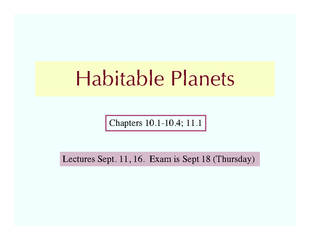 Habitable Planets
