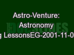 Astro-Venture: Astronomy Training LessonsEG-2001-11-001-ARC