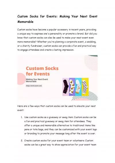 Custom Socks for Events: Making Your Next Event Memorable