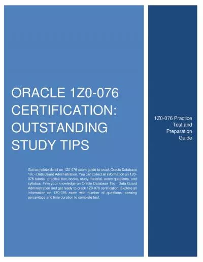 Oracle 1Z0-076 Certification: Outstanding Study Tips