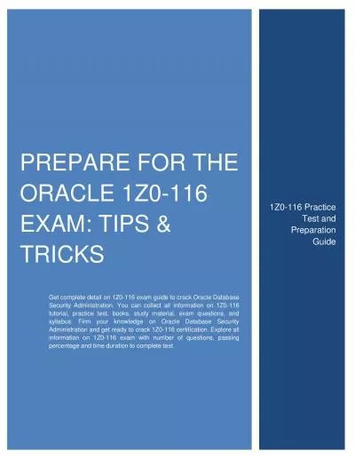 Prepare for the Oracle 1Z0-116 Exam: Tips & Tricks