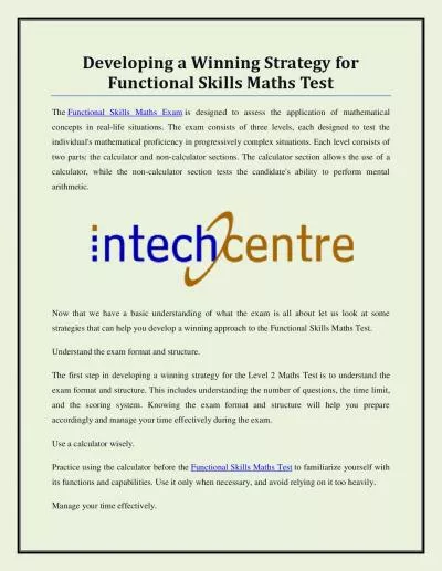 Developing a Winning Strategy for Functional Skills Maths Test