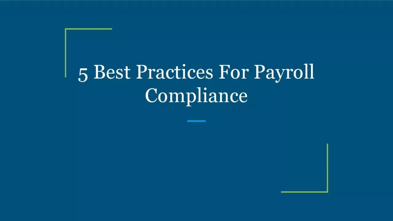 PDF-5 Best Practices For Payroll Compliance