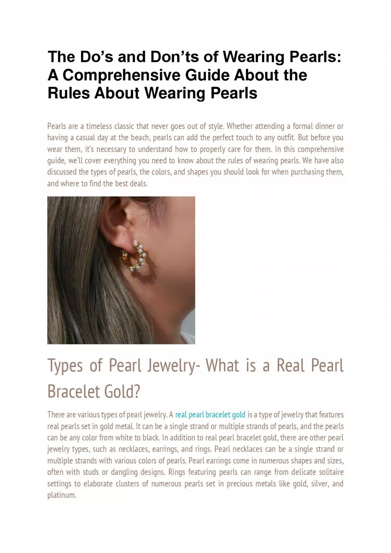 PDF-The Do\'s and Don\'ts of Wearing Pearls A Comprehensive Guide About The Rules About Wearing