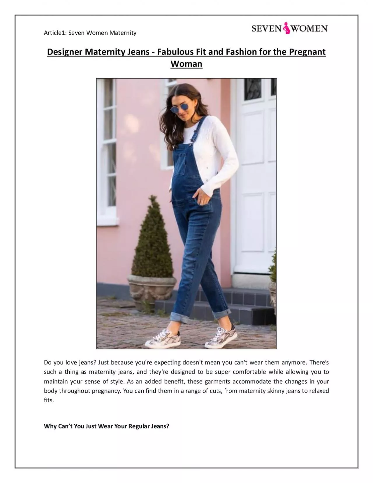 PDF-Designer Maternity Jeans - Fabulous Fit and Fashion for the Pregnant Woman