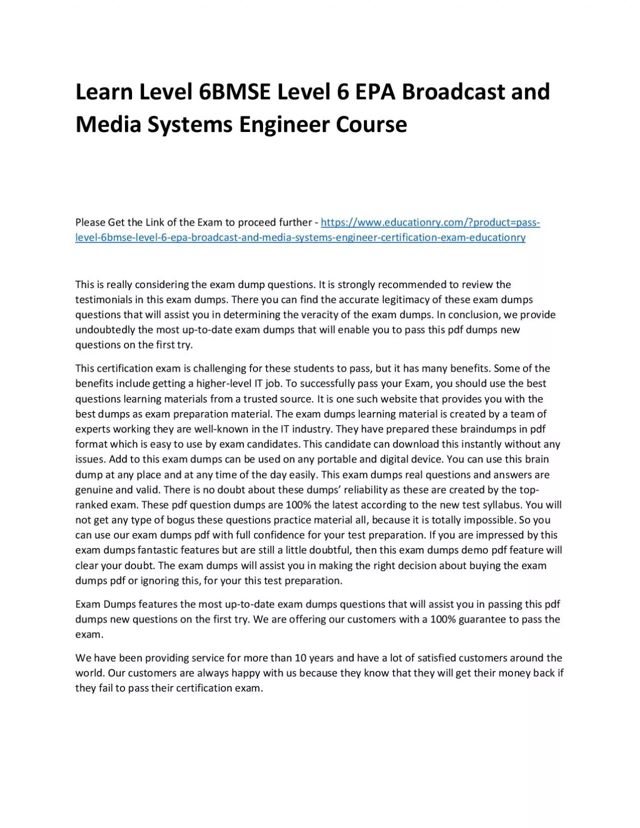 PDF-Learn Level 6BMSE Level 6 EPA Broadcast and Media Systems Engineer Practice Course