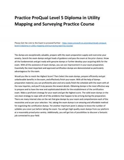 Practice ProQual Level 5 Diploma in Utility Mapping and Surveying Practice Course