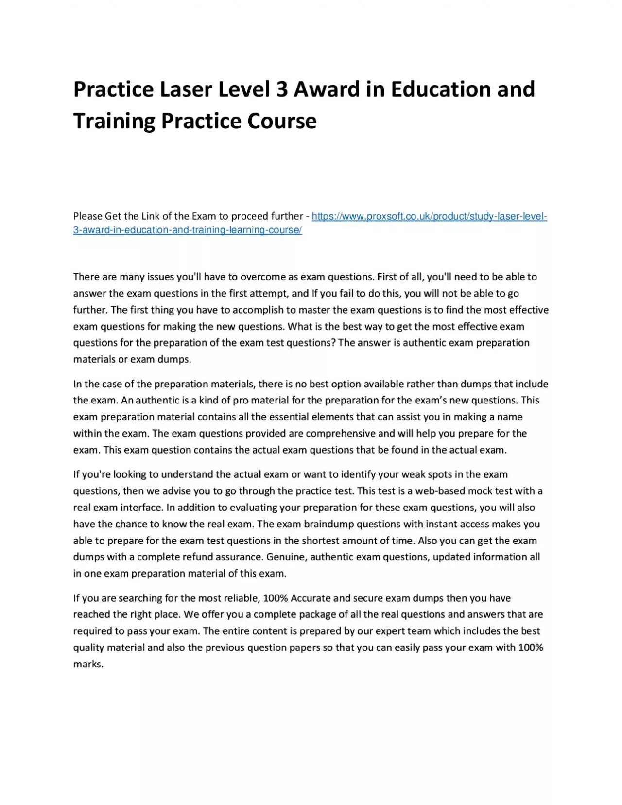 PDF-Practice Laser Level 3 Award in Education and Training Practice Course