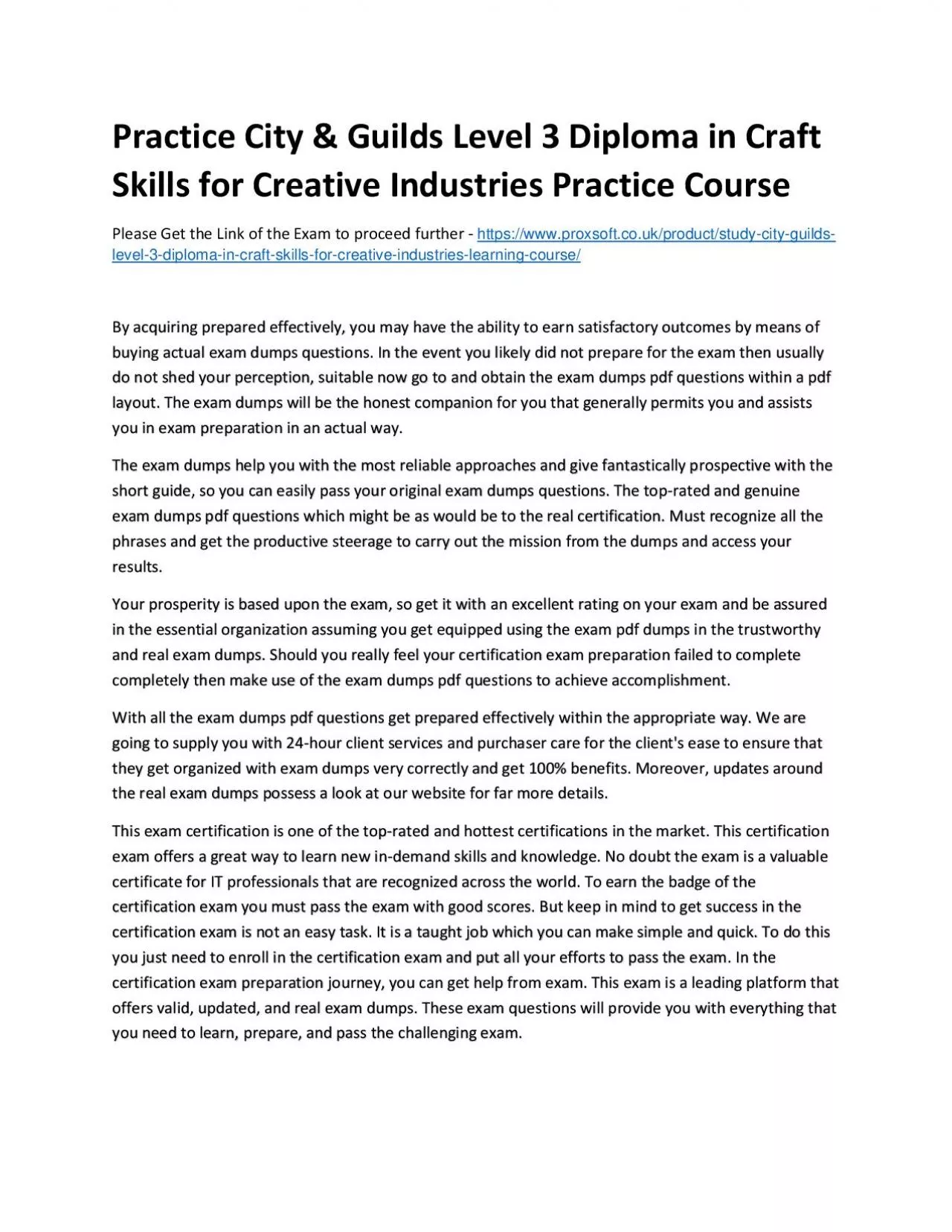 PDF-Practice City & Guilds Level 3 Diploma in Craft Skills for Creative Industries Practice