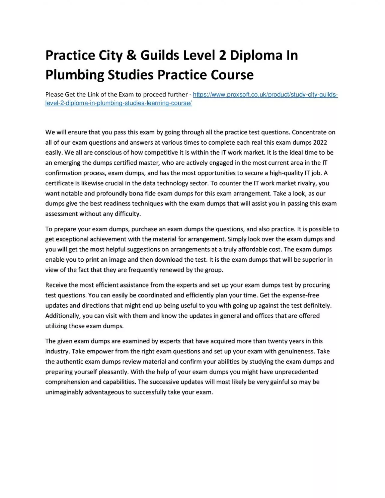 PDF-Practice City & Guilds Level 2 Diploma In Plumbing Studies Practice Course