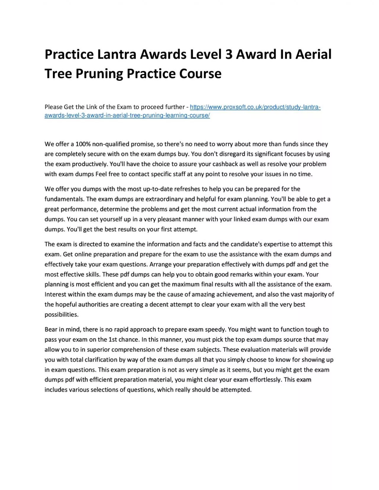 PDF-Practice Lantra Awards Level 3 Award In Aerial Tree Pruning Practice Course