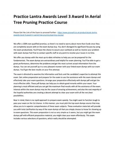 Practice Lantra Awards Level 3 Award In Aerial Tree Pruning Practice Course