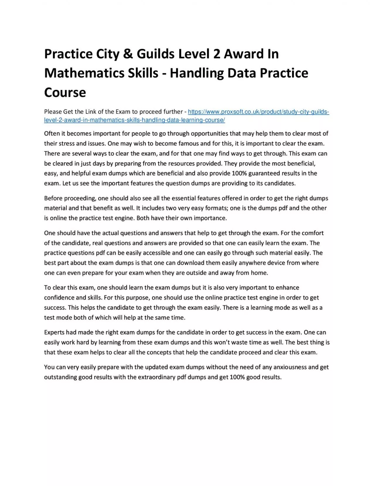 PDF-Practice City & Guilds Level 2 Award In Mathematics Skills - Handling Data Practice Course