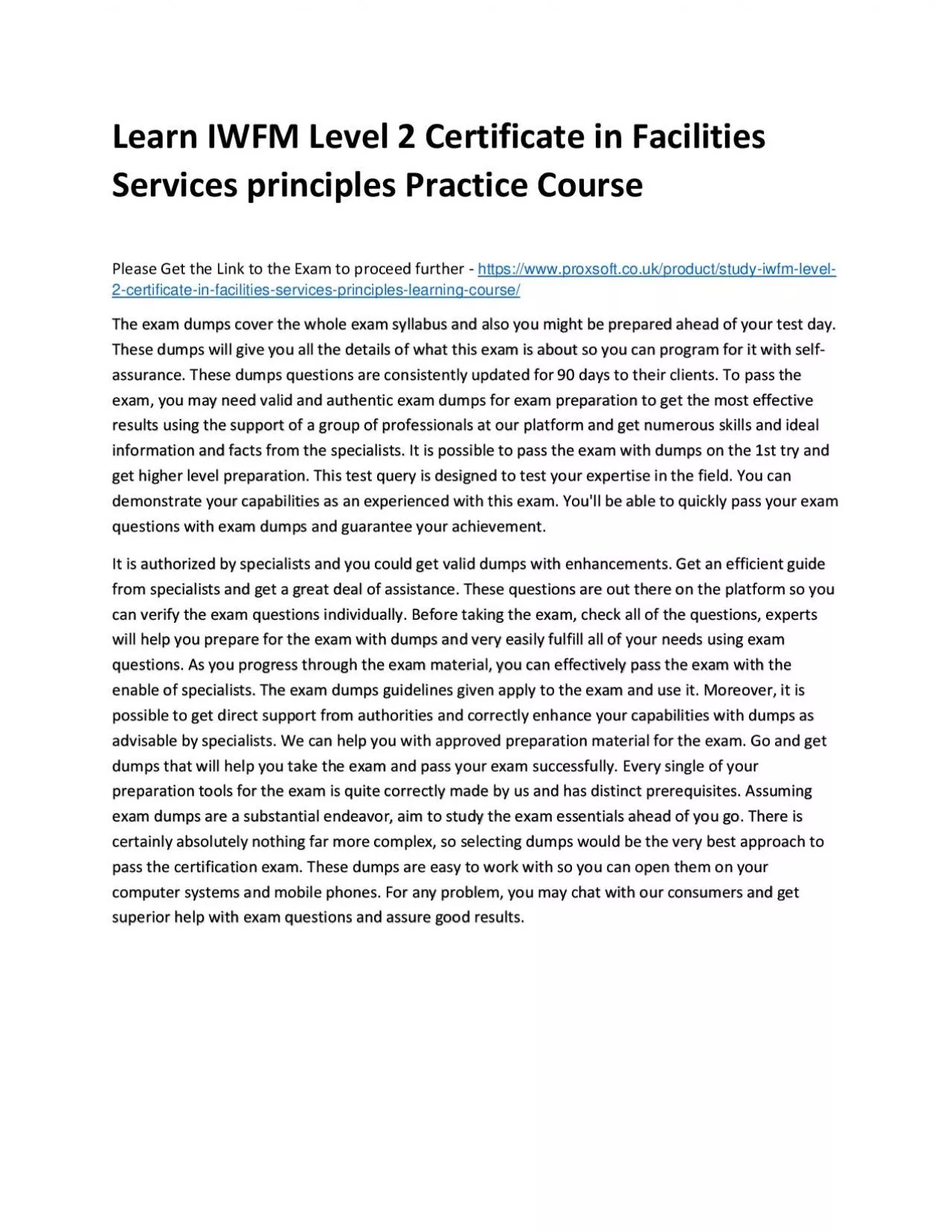 PDF-Learn IWFM Level 2 Certificate in Facilities Services principles Practice Course