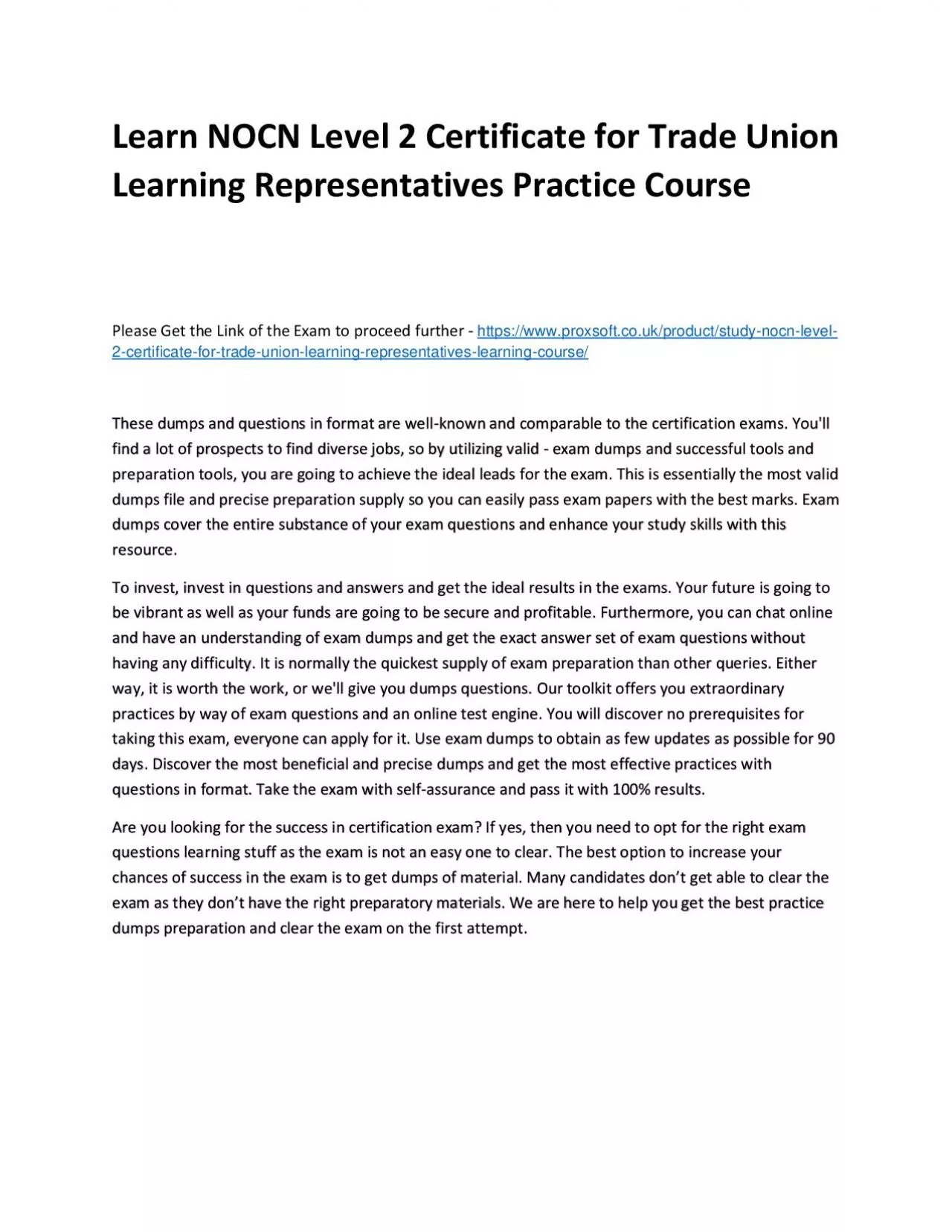 PDF-Learn NOCN Level 2 Certificate for Trade Union Learning Representatives Practice Course